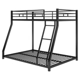 ZNTS Metal Floor Bunk Bed, Twin over Full,Black 45259317