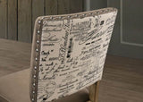 Birmingham Script Printed Driftwood Finish Counter Height Dining Chair with Nail head, Set of 2 T2574P165120