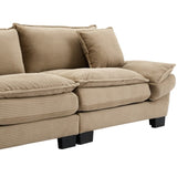 Corduroy Sofa Sleeper Couch Loveseat Sofa with Pillows Comfy Upholstered Deep Seat Sofa for W676P227338