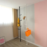 ZNTS Adjustable Laundry Pole Clothes Drying Rack Coat Hanger DIY Floor to Ceiling Tension Rod Storage 73488899