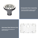 27" L X 18" W Undermount Kitchen Sink With Sink Grid W122546261
