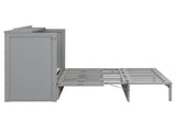 Full Size Murphy Bed with Large Drawers,Gray N708P336203E