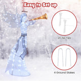 5 Feet Lighted Christmas Angel, 100 LED Twinkling Lights, Weatherproof Metal/Mesh Xmas Decor for 61618864