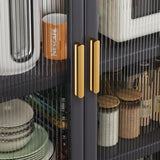 Open-door kitchen shelving Floor-to-ceiling multilevel household microwave storage cabinet bowls 88888451