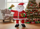 6FT Lighted Santa Claus Holding Bell Christmas Yard Decorations, Pre-lit Pull Up Santa with 200 Warm 76027268