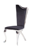 Black and Stainless Steel Side Chair with X-Shaped Back Leg B062P215490
