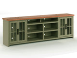 96 inch TV Stand Console for TVs up to 100 inches, No Assembly Requried, Sage Green and Fruitwood B108P160212