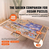 ZNTS 2000 Piece Puzzle Board with 6 Drawers and Cover, 40.2"x29.4" Rotating Wooden Jigsaw Puzzle Plateau, 89088505