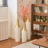 Floor Metal Vases Decorated White Metal Set of 3 gorgeous home decoration large glazed metal W2796P237521
