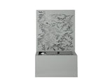 30.71"H Light Gray Metal Leaf Cutout Outdoor Water Wall Fountain with LED Lights, Modern Waterfall N765P355061G