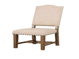 Rustic Classic 2pcs Chairs Beige Fabric Upholstered Cushion Side Chairs Nailhead Trim Kitchen B011110869