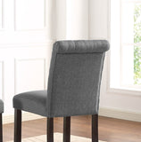 Leviton Solid Wood Tufted Asons Counter Height Stool, Set of 2, Grey T2574P165115