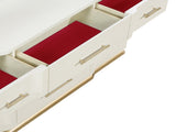 Lexington 9-Drawer Dresser in Beige with Textured Finish and Gold Hardware B009P450611