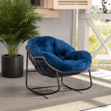 ZNTS Outdoor Rattan Rocking Chair,Padded Cushion Rocker Recliner Chair Outdoor for Front Porch, Living W640105286