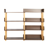 4 Tier Retractable & Rotatable Bookcases, Wooden Corner Book Shelf, Storage Rack for W1801P195686