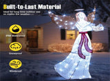 5ft Pre-Lit Christmas Angel Decor - 120 Cold White LEDs, IP44 Waterproof, MetalMesh Fabric 09613189