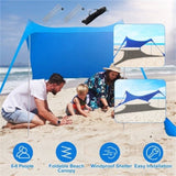 ZNTS 6.5x6.5FT Foldable Beach Canopy Tent Collapsible Shade Sail Sun Protection Windproof Shelter 4 29696457