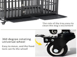 55" Heavy Duty Dog Crate Large Dog cage Strong Metal Dog Kennels and Crates for Large Dogs with 4 W206P453115