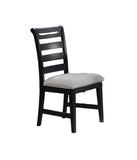 ZNTS Modern 2pc Dining Chairs Black Ladder Back Frame Upholstered Cushion Seat Rubberwood Kitchen Dining B011P218339