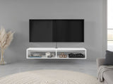 Klein FloatingTV Stand, Space-Saver Design with Functional Shelves, White B097P474313