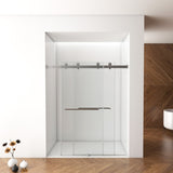 56"-60"W x 76"H Frameless Door, Double Sliding Door, 3/8'' Clear Tempered Glass W2011P197891