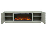 89 inch Fireplace TV Stand for TVs up to 100 inches, Sandstone Finish B108P255365
