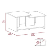 ZNTS Linlock 1-Shelf Coffee Table Black Wengue B06280508