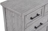 Contemporary Light Gray Finish 1pc Tall Chest Wooden Bedroom Furniture Metal Pull Furniture B011P228542