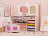 Safe Toddler Vanity Set with Anti-Toppling Design, Rounded Corners & Sturdy MDF Construction 25444404