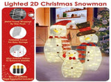 3Pcs Christmas Snowman Family Light Up Decor, 2D Plush Snowmen Set with 8 Light Modes, Battery 80911903