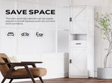 69" H Tall Bathroom Storage Cabinet with 2 Barn Doors and 1 Drawer, Narrow Storage Unit, Adjustable 59463192