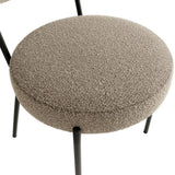 Boucle modern kitchen dining chair Bentwood covered with ash veneer Chair back, metal with black W210P147498