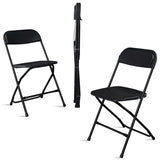 4pcs Injection Molding Classic Garden Plastic Folding Chair Black 93974905