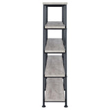 Grey Driftwood and Black Double-Wide Bookcase B062P153782