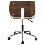 ZNTS Ecru and Walnut Swivel Office Chair B062P153784