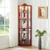 Glass Cabinet Lighted Corner Cabinet Corner Display Curio Cabinet, Glass Display With W2275P177191