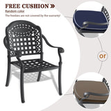 Cast Aluminum Patio Dining Chair 4PCS With Black Frame and Cushions In Random Colors W1710P166056