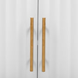 Featured Three-door Storage Cabinet with Metal Handles, Suitable for Corridors, Entrances, Living 08722492