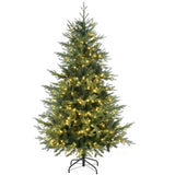 HOMCOM 6ft Tall Prelit Artificial Christmas Tree Holiday Dcor with 2328 Branches, 400 Warm White W2225137786