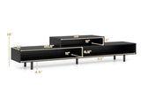 63" TV Stand for 70" TVs - 3 Classified Compartments, Rustic Brown/Black/White, Engineered 09349822