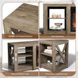 58 inch gray antique oak double-sided cross fireplace cabinet 149 * 40 * 60cm 18 inch fireplace core 51820919