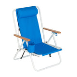 ZNTS Portable High Strength Beach Chair with Adjustable Headrest Blue 99460325