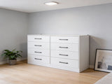 White particleboard with non-woven fabric lamination, 134*40*86cm, double row, 4 layers, 8 drawers. 87514041