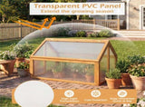 Fir Wood Garden Greenhouse with Dual Adjustable Roof Vents, Portable Cold Frame for Extending 99796614