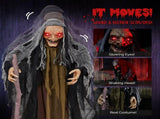 5.3ft Witch with Crutch Halloween Standing Decoration 94364188