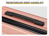 ABS Trolley Case 20in 24in 28in 3PCS Suitcase Set Vertical Striped Frosted Case Suitcase Rose Gold 30183418
