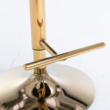 A&A Furniture,Golden Swivel Velvet Barstools Adjusatble Seat Height from 25-33 Inch,Modern W114349916