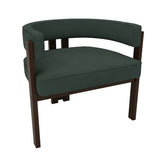 COOLMORE Modern Accent Chair Teddy Upholstered Armchair with Open Back 3 Legs Barrel Dining Chair W395P233455