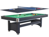 6-ft Pool Table with Table Tennis Top - Black with Green Felt W465137246