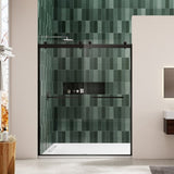 Bypass shower door, sliding door, with 5/16" tempered glass and Matted black finish 6074 W2122P179446